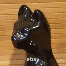 Royal Haeger Reclining Black Cat Figurine Statue Glossy Art Royal Deco 10