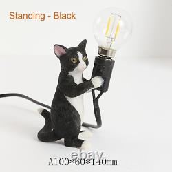 SELETTI Modern Resin Animal Cat Table Lamp Small Mini LED Desk Light Kids' Room