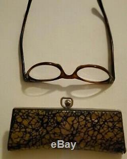 SOL MOSCOT Vintage Case & Glasses Rare Sol Moscot Case & Cats Eye glasses