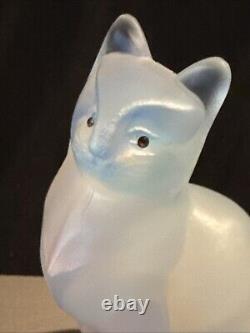 Sabino glass large cat sparkle eyes Figurine 3 1/2 Tall