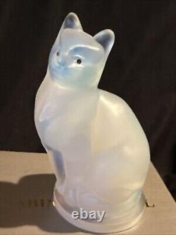 Sabino glass large cat sparkle eyes Figurine 3 1/2 Tall