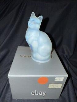 Sabino glass large cat sparkle eyes Figurine 3 1/2 Tall