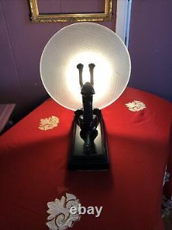 Sarsaparilla Hand Blown Glass Frankart Cat Lamp Art Deco