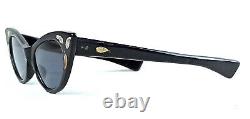Seashell Vintage Cat Eye Sunglasses Ladies Party 1950's Black Frame Acetate Nos
