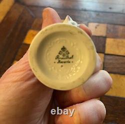 Set of 2 Vtg Porcelain Figurine Cats with Gold Ball- 1 marked Rosenthal