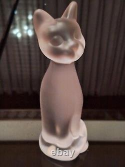 Sèvres Frosted Crystal Chat Debout Standing Cat Figurine (French, Art Deco)