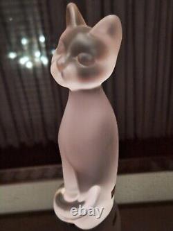 Sèvres Frosted Crystal Chat Debout Standing Cat Figurine (French, Art Deco)