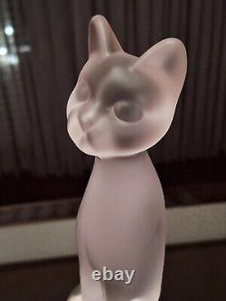 Sèvres Frosted Crystal Chat Debout Standing Cat Figurine (French, Art Deco)