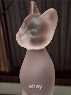 Sèvres Frosted Crystal Chat Debout Standing Cat Figurine (French, Art Deco)