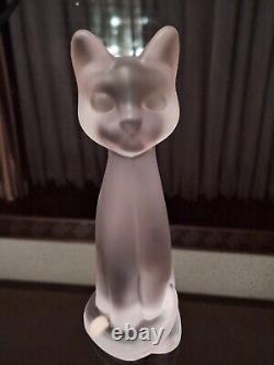 Sèvres Frosted Crystal Chat Debout Standing Cat Figurine (French, Art Deco)