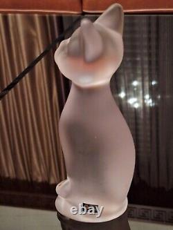 Sèvres Frosted Crystal Chat Debout Standing Cat Figurine (French, Art Deco)