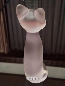 Sèvres Frosted Crystal Chat Debout Standing Cat Figurine (French, Art Deco)
