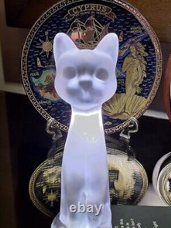 Sèvres Frosted Crystal Chat Debout Standing Cat Figurine (French, Art Deco)