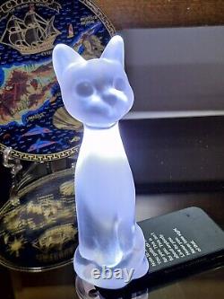 Sèvres Frosted Crystal Chat Debout Standing Cat Figurine (French, Art Deco)