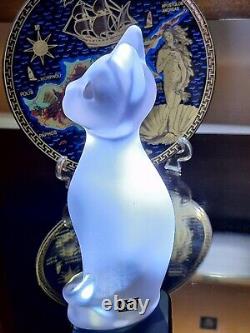 Sèvres Frosted Crystal Chat Debout Standing Cat Figurine (French, Art Deco)