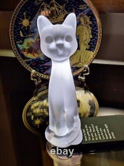 Sèvres Frosted Crystal Chat Debout Standing Cat Figurine (French, Art Deco)