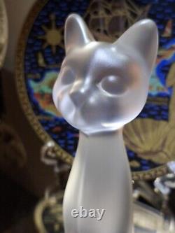 Sèvres Frosted Crystal Chat Debout Standing Cat Figurine (French, Art Deco)