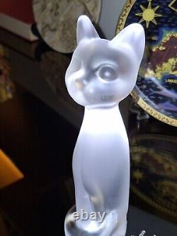 Sèvres Frosted Crystal Chat Debout Standing Cat Figurine (French, Art Deco)