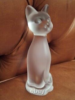 Sèvres Frosted Crystal Chat Debout Standing Cat Figurine (French, Art Deco)