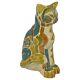 Shearwater Pottery 2015 Hand Decorated Modern Deco Tall Cat Figurine (findeisen)
