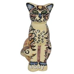 Shearwater Pottery 2016 Colorful Hand Decorated Cat Figurine (Grace)