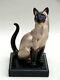 Siamese Cat Author's Sculpture Bronze Pedestal Natural Stone Free Shipping