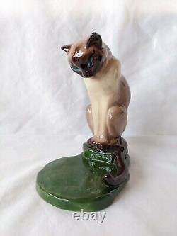 Siamese Cat Fish Bowl Stand Marston California MCM Art Deco 1940s