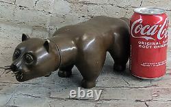 Signed Fernando Botero Fat Cat Abstract Modern Bronze Statue Modern Art Déco