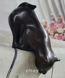 Sitting cat bronze by Nardini signed Sculpture Art Deco Figurine Figure Artwork