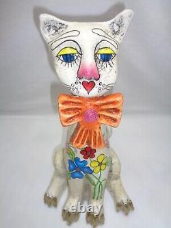 Small Version Jeanne Valentine Paper Mache Cat 1960s Kitsch Mid Century Modern