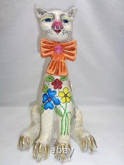 Small Version Jeanne Valentine Paper Mache Cat 1960s Kitsch Mid Century Modern