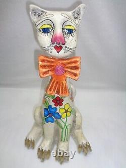 Small Version Jeanne Valentine Paper Mache Cat 1960s Kitsch Mid Century Modern