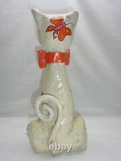 Small Version Jeanne Valentine Paper Mache Cat 1960s Kitsch Mid Century Modern