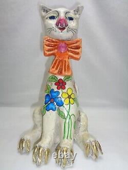 Small Version Jeanne Valentine Paper Mache Cat 1960s Kitsch Mid Century Modern