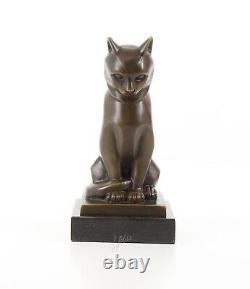 Solid Bronze Cat Genuine Bronze Statue Figure Sculpture Figurine See My Items