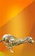 Sprinting Cheetah 2 Tone Bronze Statue Animal Figure Cat Hot Cast Sculpture