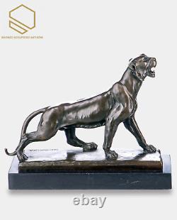 Standing Panther Bronze Sculpture