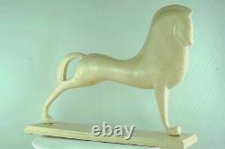 Statue Horse Etruscan Wildlife Art Deco Style Art Nouveau Style Porcelain Crackl