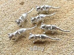 Sterling Silver Kittens / Cats Place Card Holder English Silver Hallmarked