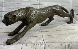 Superb Art Deco 100% Large Bronze Puma/Leopard/ Jaguar/ Big Cat Sculpture Deco