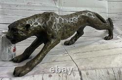 Superb Art Deco 100% Large Bronze Puma/Leopard/ Jaguar/ Big Cat Sculpture Deco
