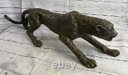 Superb Art Deco 100% Large Bronze Puma/Leopard/ Jaguar/ Big Cat Sculpture Deco