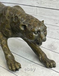 Superb Art Deco 100% Large Bronze Puma/Leopard/ Jaguar/ Big Cat Sculpture Deco