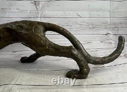 Superb Art Deco 100% Large Bronze Puma/Leopard/ Jaguar/ Big Cat Sculpture Deco