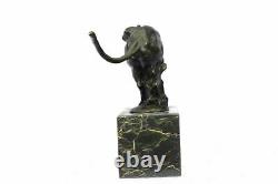 Superb Art Deco 100% Large Bronze Puma/leopard/ Jaguar/ Big Cat Sculpture Deco D