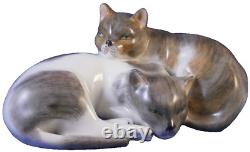 Superb Dresden Porcelain Cats Cat Figurine Figure Porzellan Figur Katze German