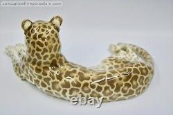 Superb German Nymphenburg porcelain figurine Big Cat Leopard Th. Karner