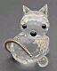 Swarovski Crystal Cat Kitten Miniature Flexible Silver Metal Tail Retired Pb103