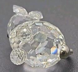 Swarovski Crystal Cat Kitten Miniature Flexible Silver Metal Tail Retired PB103