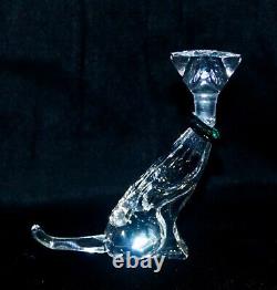 Swarovski Crystal Cat Wearing Green Collar #289478 IOB COA